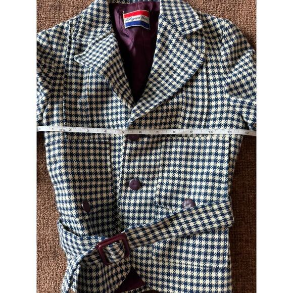 Elegant Heir Vintage Houndstooth Wool Jacket Belt‎ - 4/5T - Picture 4 of 9